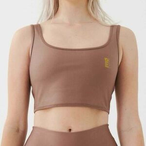 P.E. NATION All Around Sports Bra in Cafe Brown